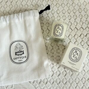 Diptyque Baies Berries Mini Bougie Parfumee Scented Candle + Pouch